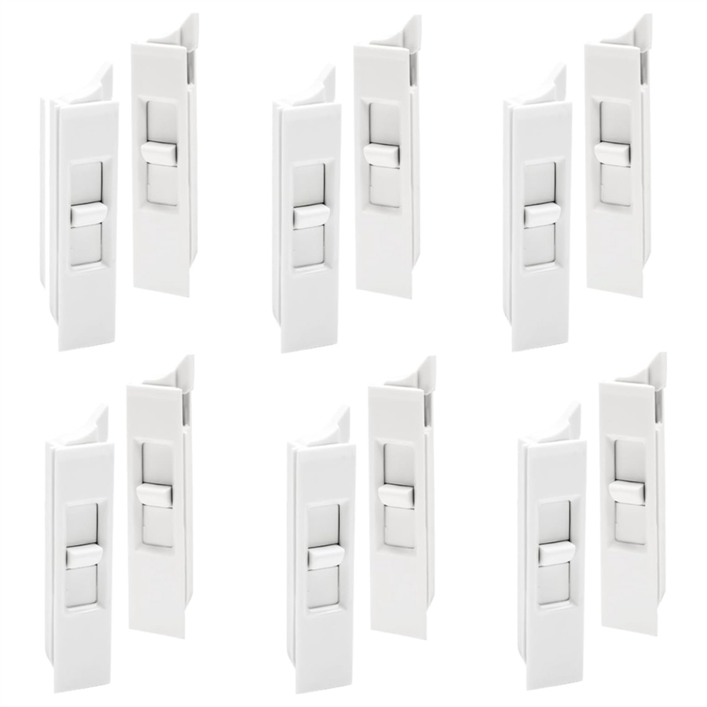 6Pairs Tilt Latch,Plastic Construction Window Latch Replacement,Snap-In Pairs Spring Loaded Lock 4852649069391