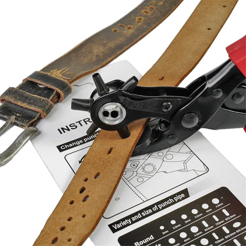 Leather Hole Punch Set, Super Heavy Duty Rotary Puncher, Precision Multi Sizes for Belts, Crafts Holes B 2