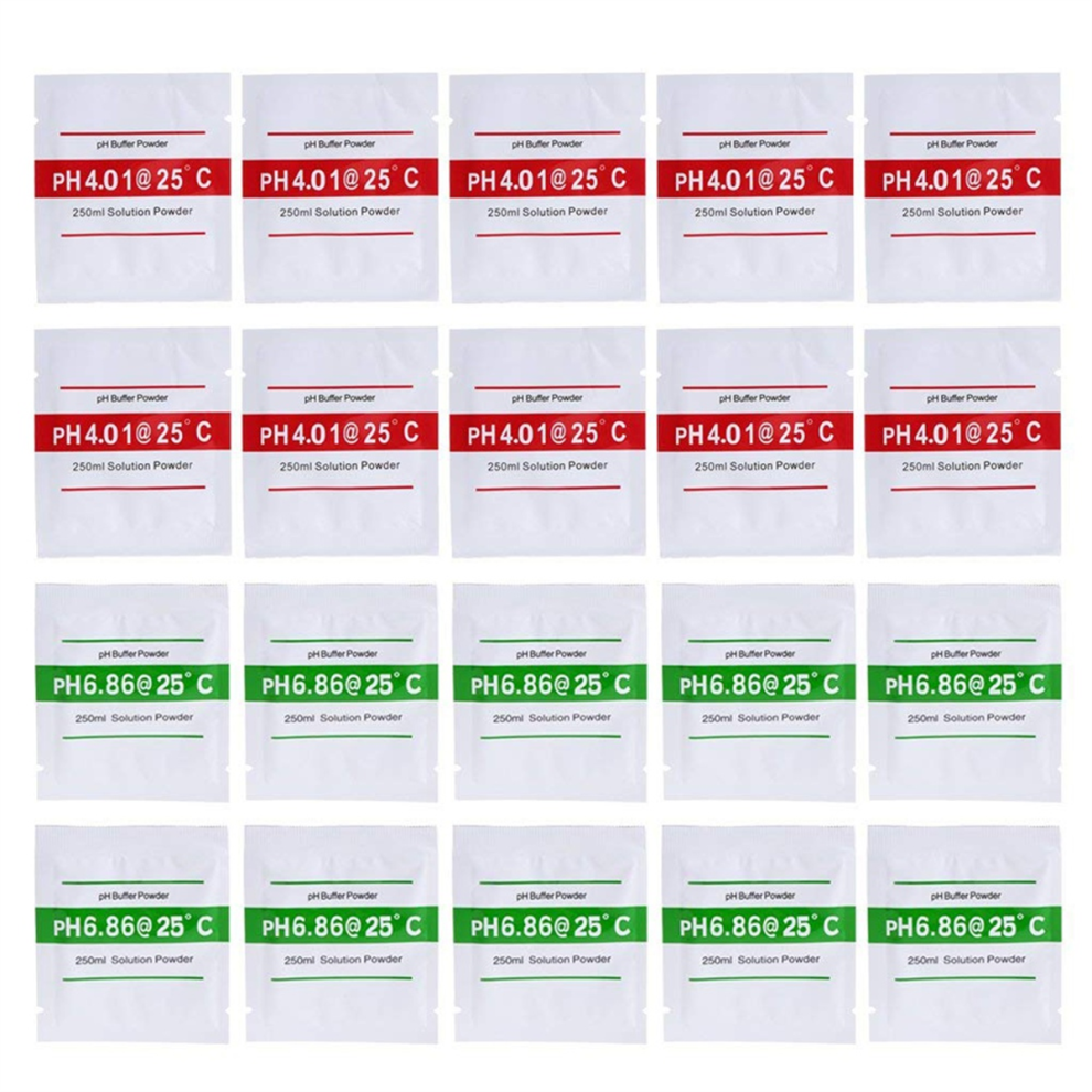 Saudism 20 Pack Ph Meter Buffer Solution Powder 4.01, Calibration Packets For Precise