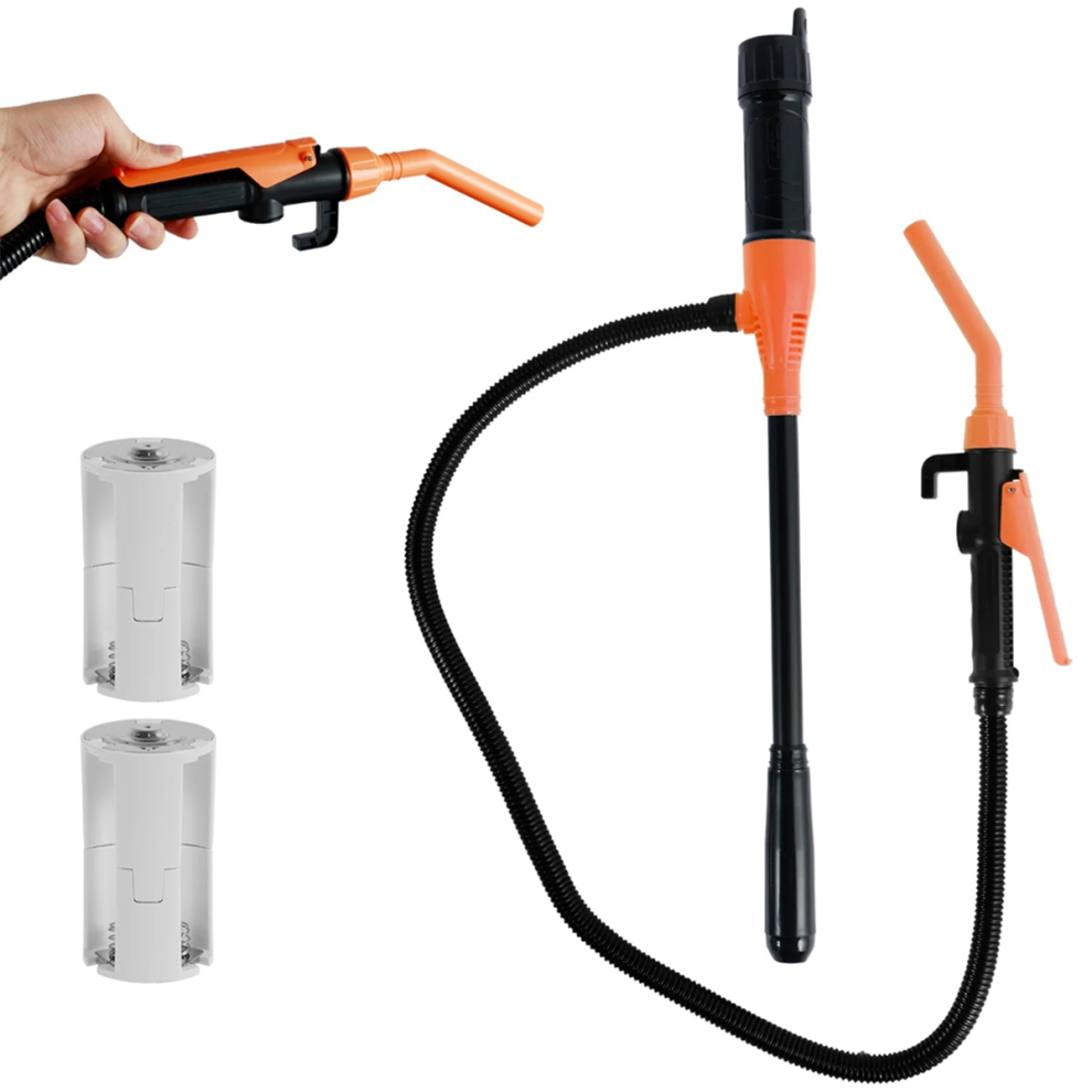 Liquid Transfer Pump With Flow Control Nozzle 2.4 Gallons Portable Efficient Orange 4852649068998