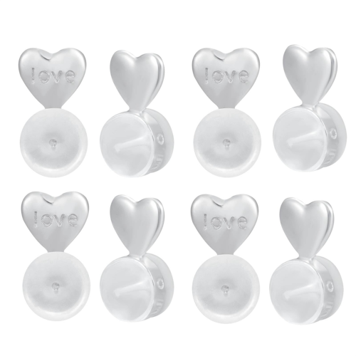8PCS Earring Backs for -Ears, Lifter Replacements Heavy Earrings,Silver