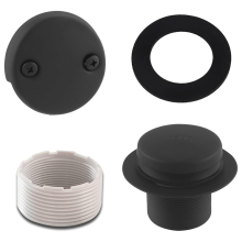 Black Tub Drain Kit with Overflow, Tip-Toe Bath and Two-Hole Overflow Cover Plate, Universal Fit