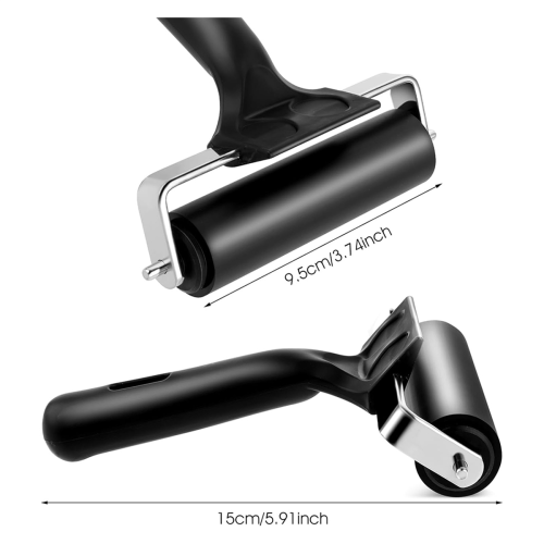 Rubber Roller, Rollers for Crafting 3.74inch Roller Black Printing Inking and Stamping 2
