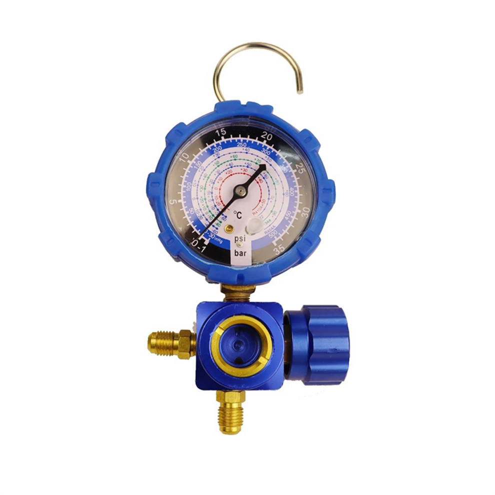 Air Condition Gauge For R410a R22 R134a R404a Refrigerants Manifold Manometer Valve With Visual Mirror 500Psi Blue 4853961835756