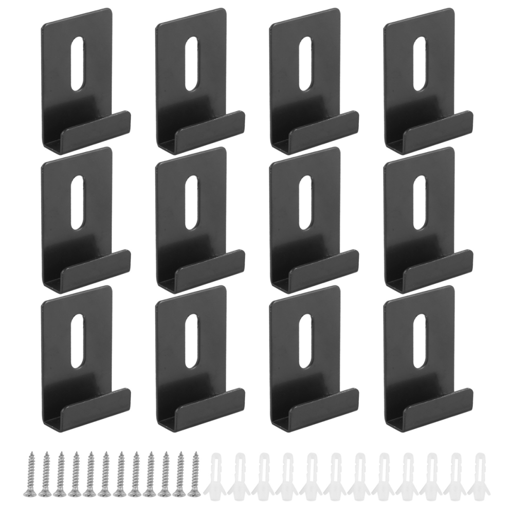 12 Pcs Mirror Clips Wide Channel Hanger For Frameless Mirror,Heavy Brackets Hanging Holders Kit 4853961835091