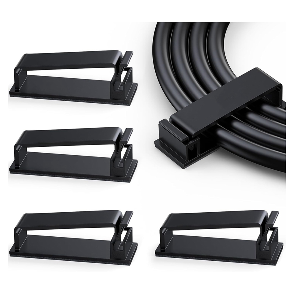 100Pcs Cable Management Self-Adhesive Clips Holder Strong Organiser For Desk/Home/Office 4853961832748