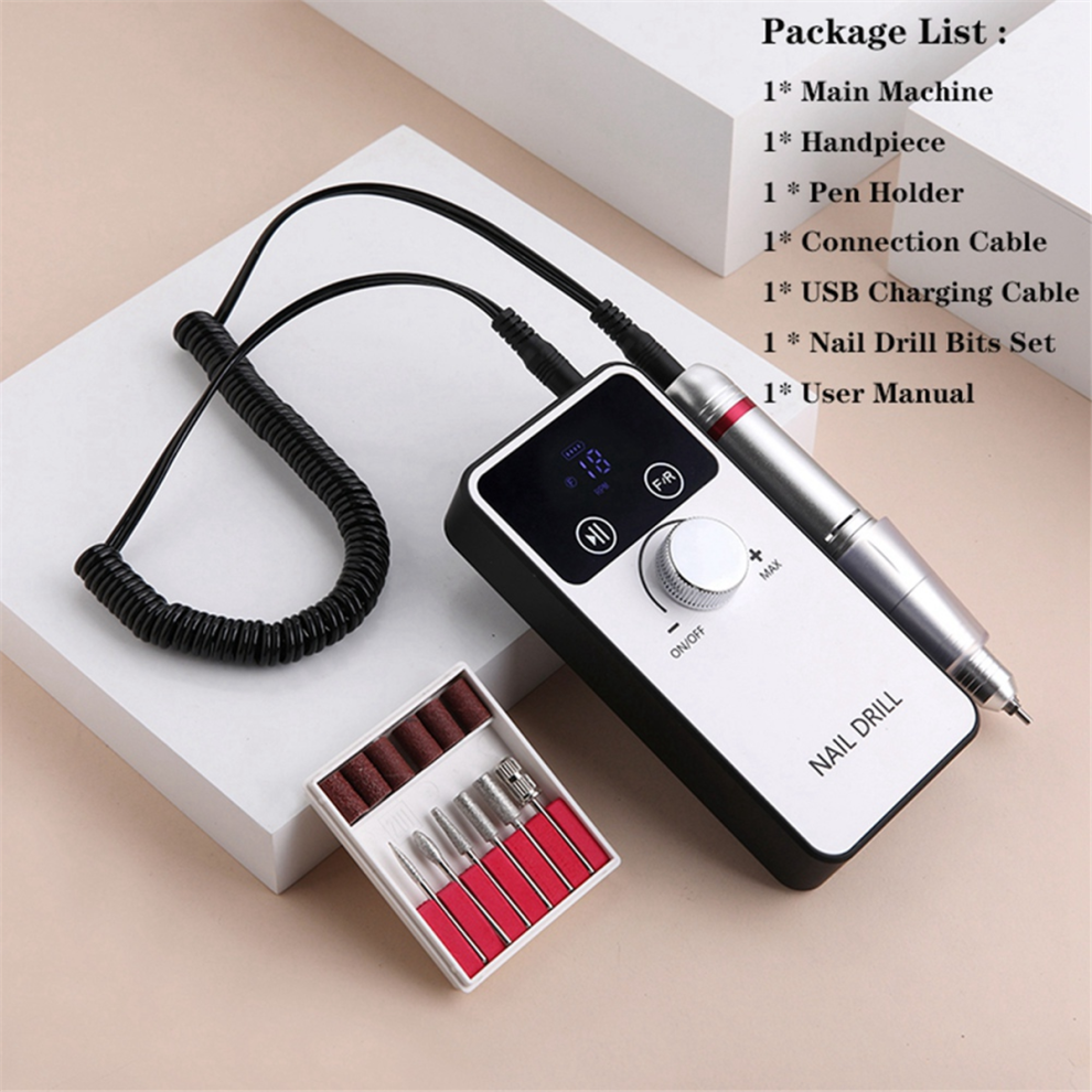 Saudism 45000Rpm Electric Nail Drill Machine Rechargeable File Nails Accessories Gel Polish Sander Low Noise