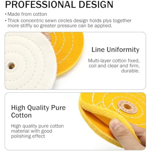 4pcs Buffing Polishing Wheels,Soft/Fine/Medium for Bench Grinder Tool with 3pcs Cutting Compounds 2