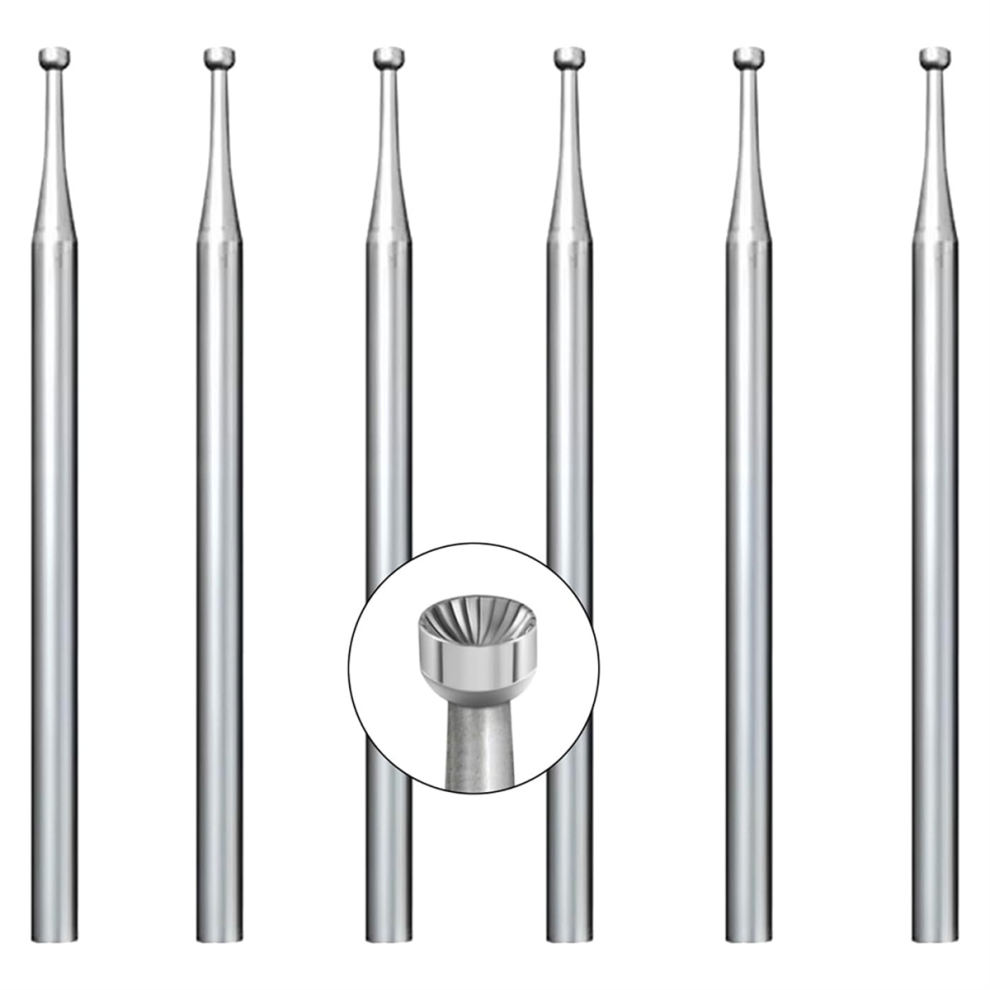 6 Pcs 1.6Mm Round Cup Burr - 3/32Inch Shank Wire Rounder Bits Jewelry Burs For Lapidary Making 4853961846189