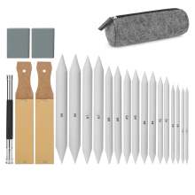 22 PCS Sketch Drawing Tools, 16 Blending Stumps Set with 2 Sandpaper Pencil Sharpeners, 1 Extension Tool