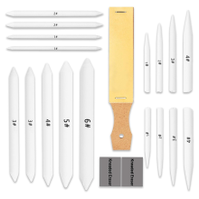 20 PCS Blending Stumps and Tortillions Set Tools,Kneaded Eraser Sandpaper Blocks