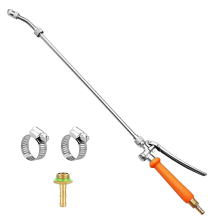 Stainless Steel Sprayer Wand,1/4in&3/8in Brass Barb Wand Replacement,29in Wand+ Shut Off Valve