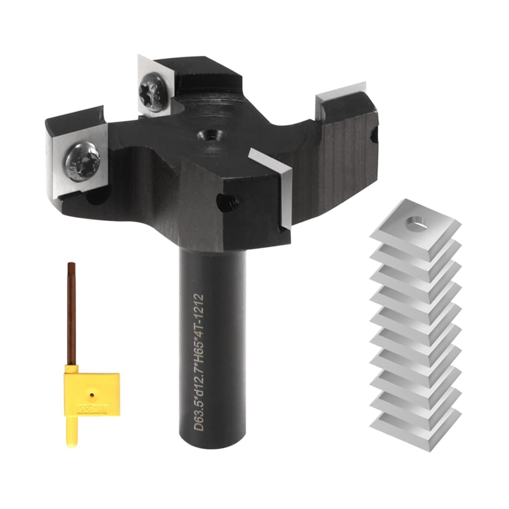 Spoilboard Router Bit 1/2In Shank,4-Wing Insert Planning Slab Flattening Milling Cutter With 10 4853961848763
