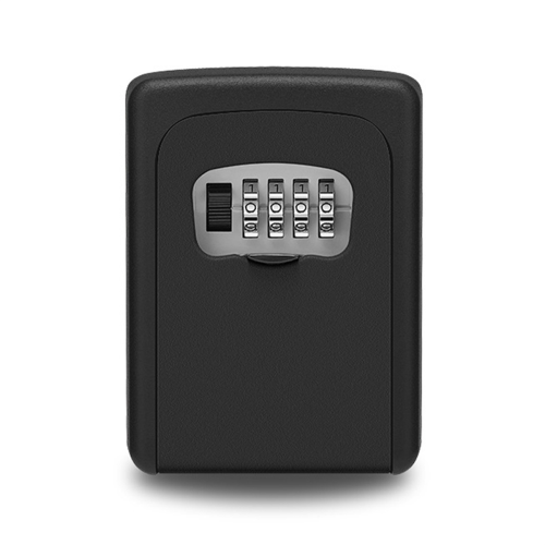 Wall Mount Key Lock Box,4 Position Outdoor Combination Box, House Keys, Safe Secure Storage Box,Black