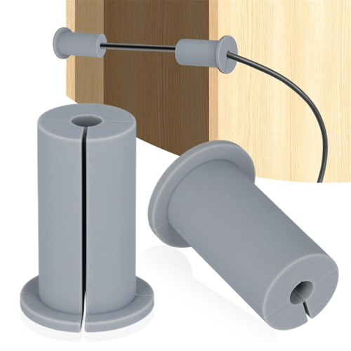 2Pcs Cable Routing Kit for , Feed Through Bushings 1Inch Wall Hole, Ethernet Grommet,Gray 2