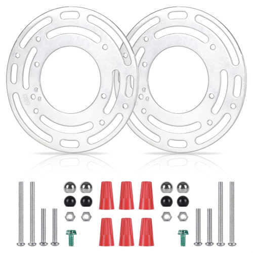 2 Pack Light Fixture Mounting Brackets, Ceiling Plate, Wall Mount Blocks with Screw and Nuts
