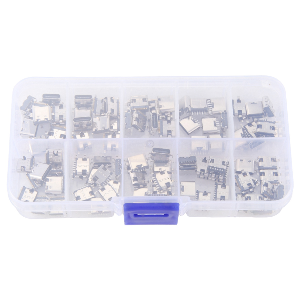 Photos - Cable (video, audio, USB) 100Pcs/Lot 10Models Type-C USB Charging Dock Connectors Mix 6Pin and 16Pin Use for Phone Digital Product Repair Kits