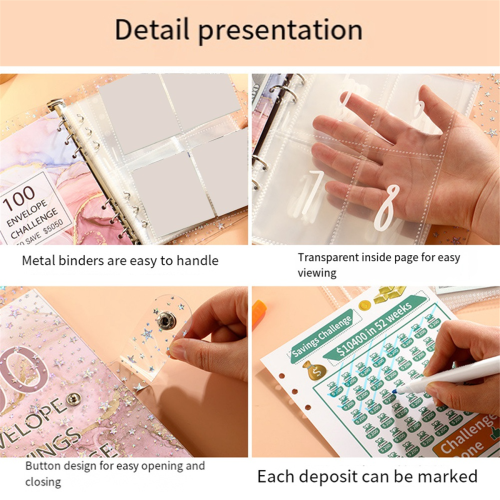 100 Envelope Challenge Binder Savings for Save 5050 with Cash Envelopes Budget Planning 2
