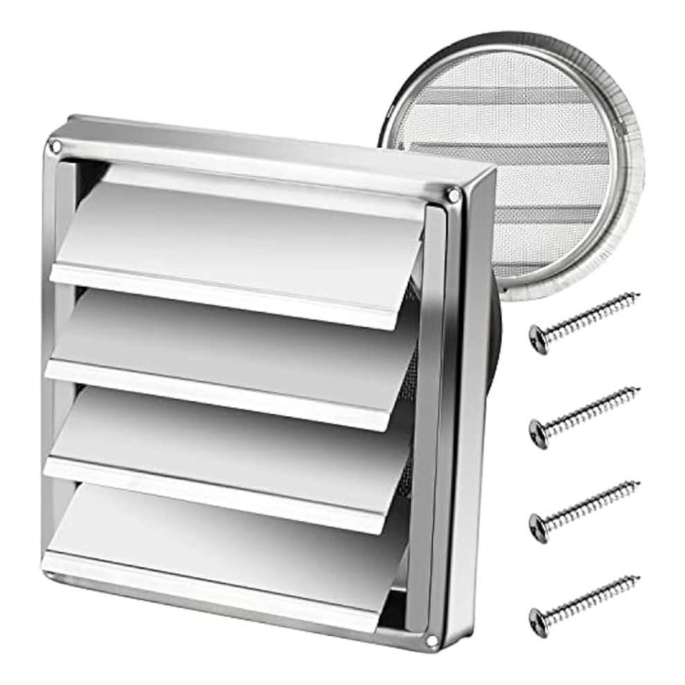 Exterior Wall Vent Hood Stainless Steel Air Grille Cover Duct Ventilation Grill Outlet Airflow -C 4853961866910