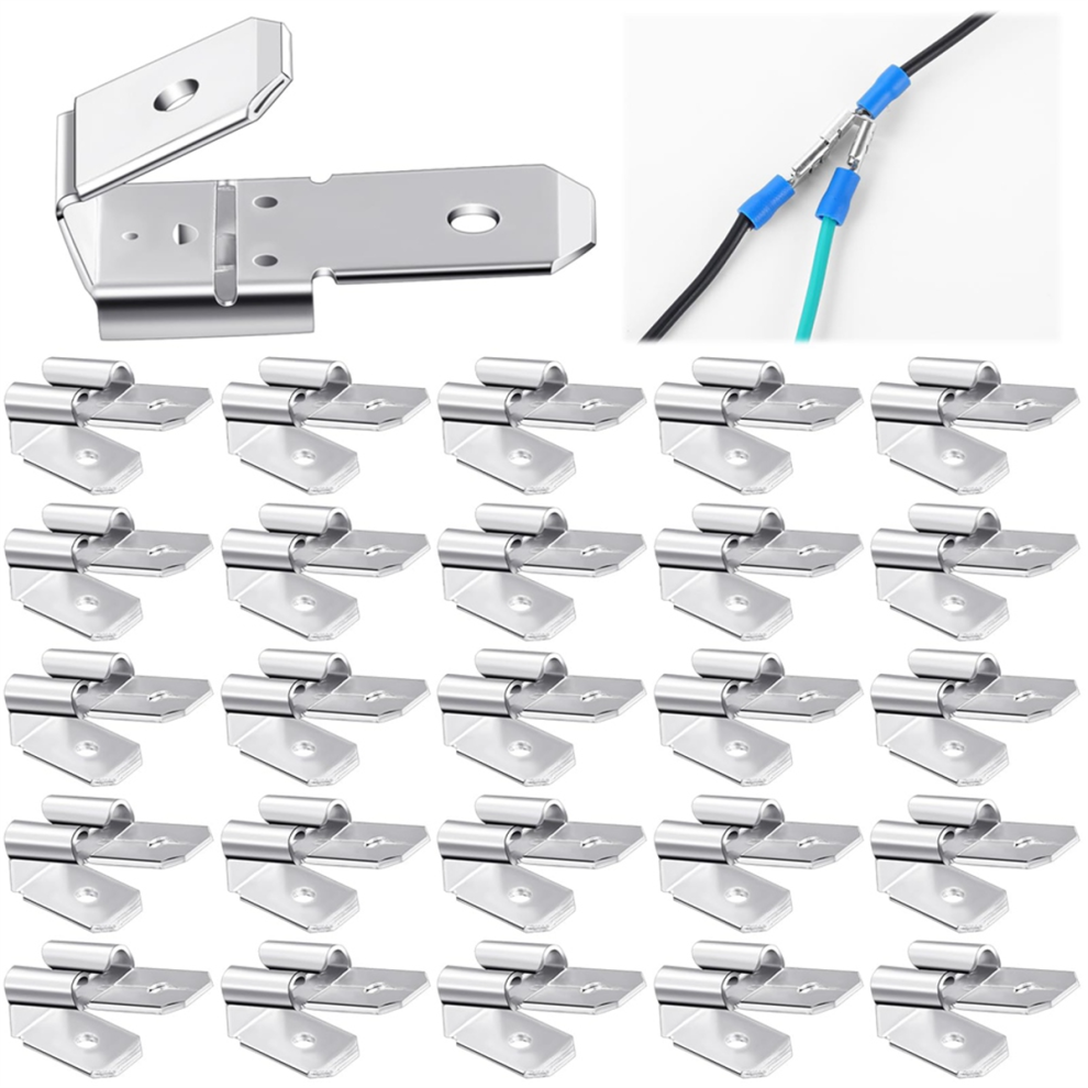 25 Pcs Double Piggyback Spade Connectors,Female Male Quick Disconnect Crimp Terminals Assortment Kit 4853961863452
