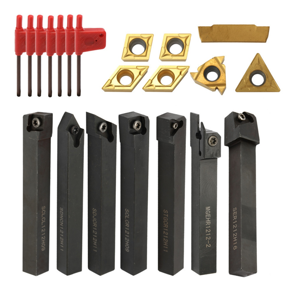 Indexable Lathe Tools Metal Tool Holder 14 Carbide Inserts For Turning, Boring, Grooving, Threading 4853961869140