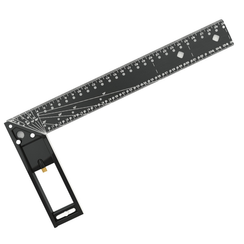 Multi Functional Right Angle Ruler 45/90 Degree Hole Positioning Marking Woodworking Tool 30Cm 4853961868945