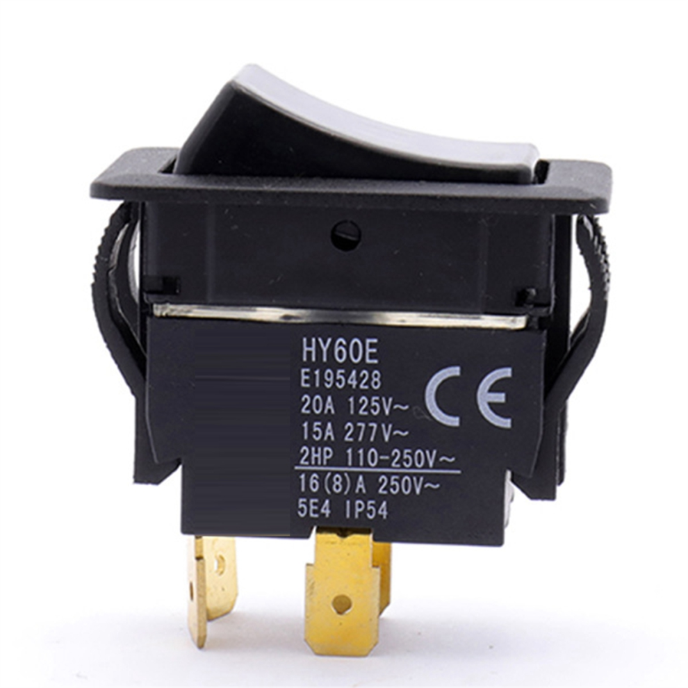 Hy60e 4 Pins 20A 125V/250V 2Hp Industrial On Off Rocker Pushbutton Switches 4853961863735