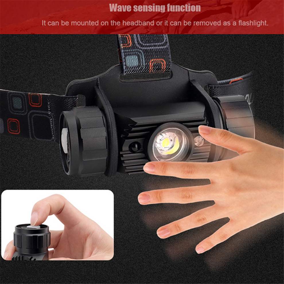 Photos - Flashlight Led Rechargeable Headlight,Motion Sensor Adjustable Headband Headlight for Adults Outdoor Camping Running Riding