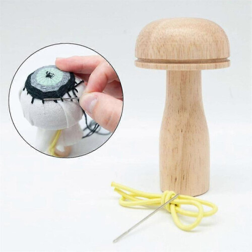 Darning Mushroom Kits Wooden Tool with Strong Handle and Gradual Curvature for Sewing Threads, Socks, Sweaters 2