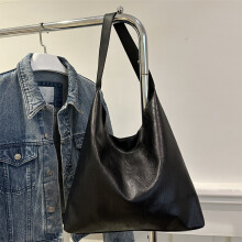 (Black) Street Style Trendy Medium Size Tote Bag With Soft Pu Material Daily For Use