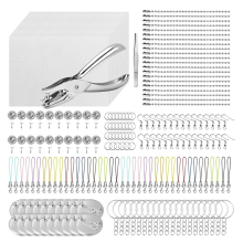 Set van 202 krimpfolieplaten, sleutelhangeraccessoires, oorbelhaken, pincet en karabijnsluiting voor handgemaakte knutselwerkjes
