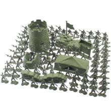 (Green) 100pcs Various Pose Toy Soldiers Figures Halloween-prizes Army Guys