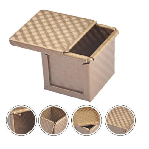 6x Square Loaf Pan with Lid Toast Mold Bread Pan Pullman Loaf Pan with Cover Non-stick Mini Water C 1