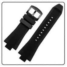 (Black Black Buckle) Silicone Watch Band for Michael Kors Mk8184 and Mk9020  Raised Mouth Watch Strap to Elevate Your Timepiece