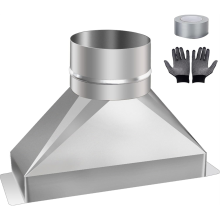 Kit de ventilation pour micro-ondes 4 po de diamètre x 3-1/4 po 10 po de longueur, transition en acier galvanisé pour conduit rectangulaire à rond