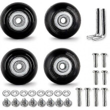 50mm Set Of 4 Luggage Suitcase Replacement Wheels Rubber Trolley Case Wheels Replacement Parts Swivel Caster Wheels Bearings