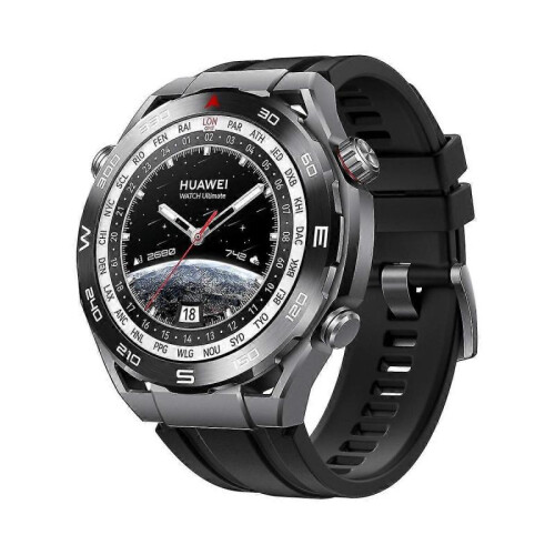 (Black) Silicone Strap For Huawei Watch Ultimate 3pcs Longer Style 1
