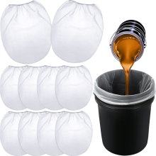 10-pack fijnmazige zeefzakken - geschikt voor emmers van 5 gallons met rekbaar trekkoord, nylon filter voor vloeistoffen en gebruik in de tuin