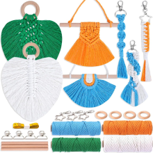 Macramé-set voor beginners, doe-het-zelf-knutsels voor meisjes van 6 tot 8 jaar, 8 tot 12 jaar, Kerstmis - kleurrijk koord van 3 mm