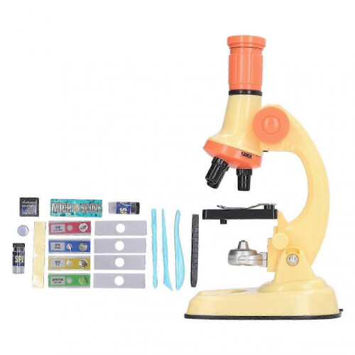 (Yellow) Microscope Toy Educational Biological Laboratory Tool Microscope Toy for Children Kids