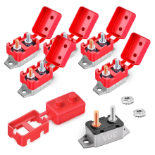 Interruttore automatico di ripristino da 30 Ampere 12 V-24 V CC per auto, barca, camper, rimorchio, con bullone di copertura, 6 pezzi