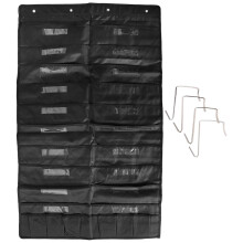 Hangende ordner met 20 vakken en naamplaatje, zwarte wandopbergkaarten, 4 hangers, ideaal voor gebruik in de klas, op school, thuis of op kantoor