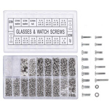 1000 stuks roestvrijstalen reparatieset voor brillen en horloges, kleine schroeven en moeren, assortiment gereedschap