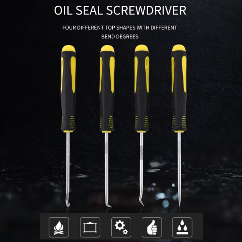 4 PCS Scraper Hook Tool Set Oil Seal Puller Rubber O-Ring Screwdriver Hand DIY Tools Remover 2
