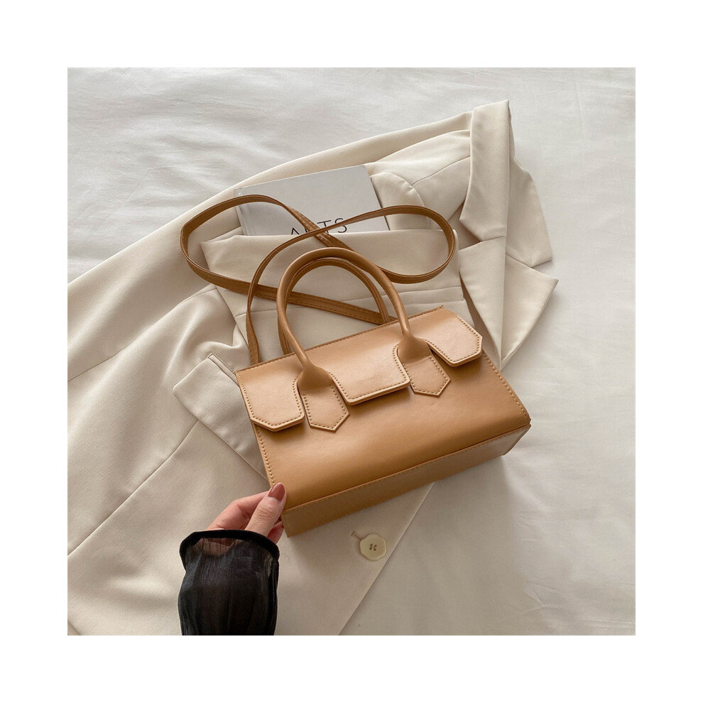 (Khaki) Versatile Handbag Small For Women Fashionable Pu Material Everyday Chic Use-image-OPC-PJ8K76H-NEW