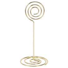 Confezione da 12 porta-cartellini porta-foto segnaposto, ferma-menù, forma circolare (oro)