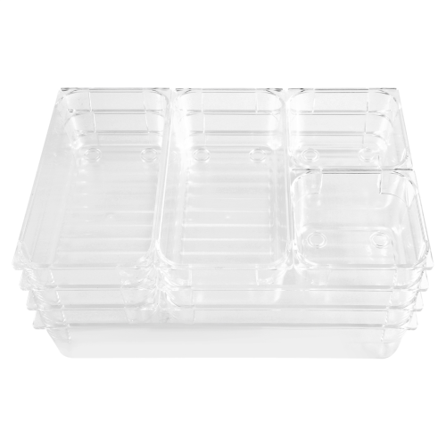 9 Pcs Clear Drawer Organizer Trays Assorted 4-Size Dividers, Versatile Storage Boxes Makeup Organiser Set 2