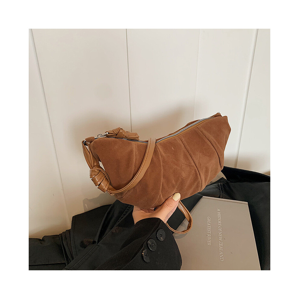 (Khaki) Modern Material Pu Soft Dumpling Bag For Women In Versatile Black Brown Khaki And Options Coffee Color-image-OPC-PJ8KBGB-NEW