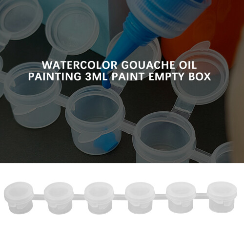 50 Strips Empty Paint Cup Pots Clear Storage Containers Mini Painting Pot 3Ml/ 0.1 Oz 2