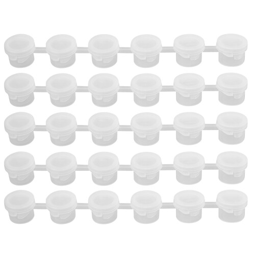 50 Strips Empty Paint Cup Pots Clear Storage Containers Mini Painting Pot 3Ml/ 0.1 Oz
